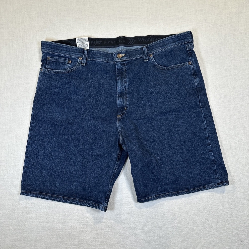 Wrangler Authentics Mens Classic Relaxed Fit 5 Pocket Blue Jean Short Stretch 42